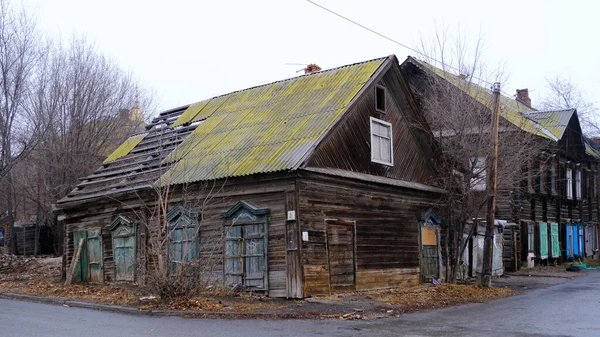 Astrakhan Rusko Ledna2021 Staré Budovy Města Fasáda Musa Jalil Street — Stock fotografie