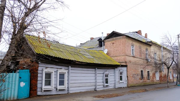 Astrachan Russland Januar 2021 Alte Gebäude Der Stadt Fassade Musa — Stockfoto