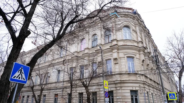 Astrachan Russland Januar 2021 Alte Gebäude Der Stadt Fassade Chalabyan — Stockfoto