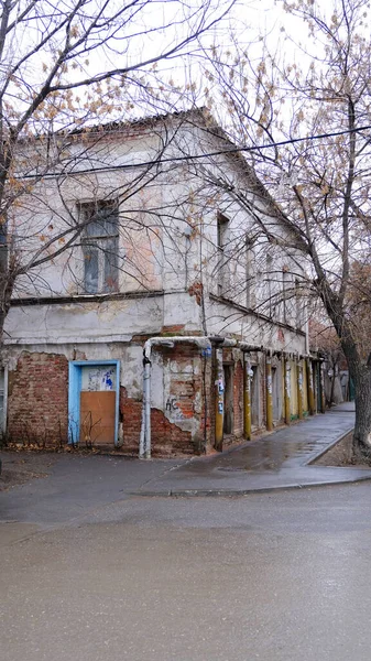 Astrachan Russland Januar 2021 Alte Gebäude Der Stadt Fassade Chalabyan — Stockfoto