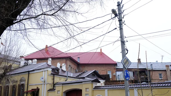 Astracán Rusia Enero 2021 Edificios Antiguos Ciudad Fachada Calle Chalabyan — Foto de Stock