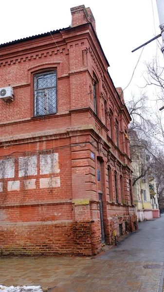 2021年1月15日 俄罗斯阿斯利康 这座城市的老建筑 立面列宁街 — 图库照片