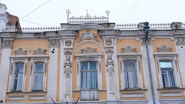 Astracán Rusia Enero 2021 Edificios Antiguos Ciudad Fachada Calle Lenin — Foto de Stock