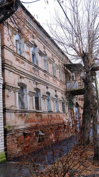 Astracán Rusia Enero 2021 Edificios Antiguos Ciudad Fachada Calle Internacional — Foto de Stock
