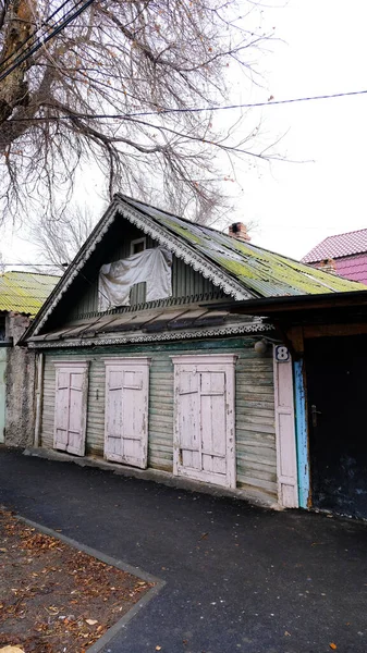 Astracán Rusia Enero 2021 Edificios Antiguos Ciudad Fachada Calle Internacional — Foto de Stock