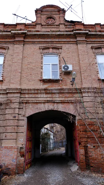 Astrakhan Rússia Janeiro 2021 Edifícios Antigos Cidade Fachada Rua Burov — Fotografia de Stock