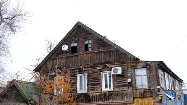 Astrakhan Rússia Janeiro 2021 Edifícios Antigos Cidade Fachada Rua Natasha — Fotografia de Stock