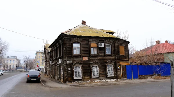 Astrakhan Russia January 2021 Old Buildings City Facade Mechnikov Street — Stock Photo, Image