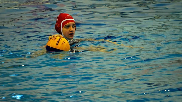 Astracán Rusia Enero 2021 Chicas Piscina Están Aprendiendo Jugar Waterpolo — Foto de Stock