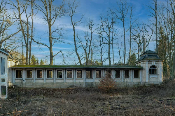 Wandlitz Brandenburg Gemany Février 2019 Ruines Bowling Extérieur Château Historique — Photo