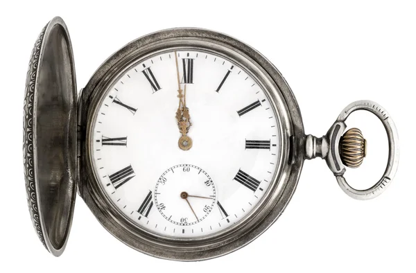 Old silver pocket watch — Stock Photo, Image