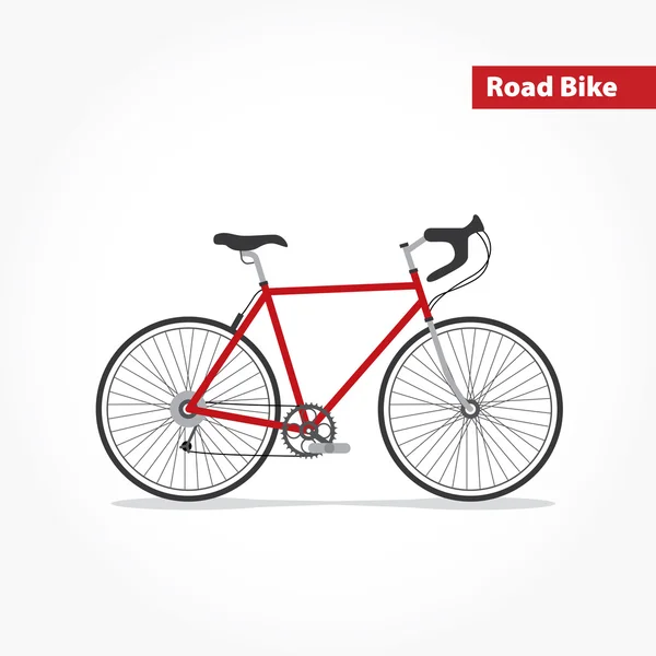 Weg fiets, fiets plat pictogram. — Stockfoto