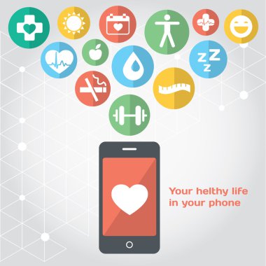 sağlıklı hayat illüstrasyon.