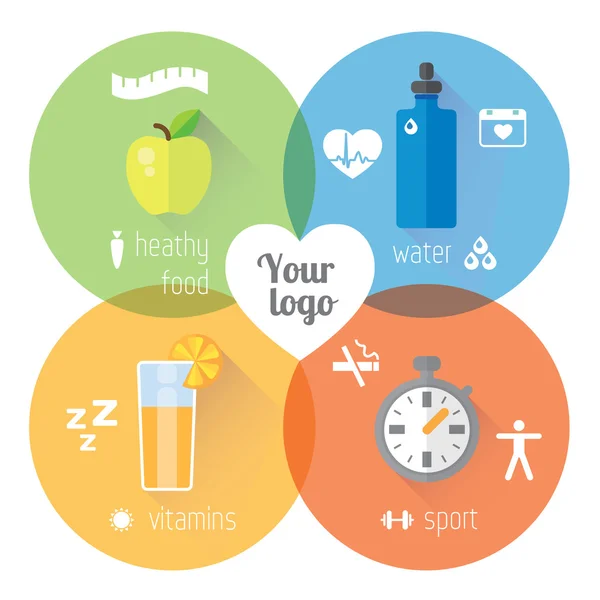 Healthy lifestyle  info graphic — Stock Vector