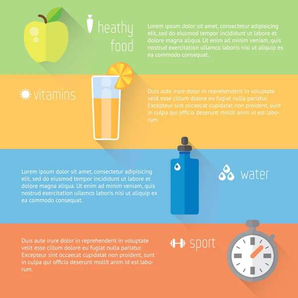 Stile di vita sano info grafiche — Vettoriale Stock