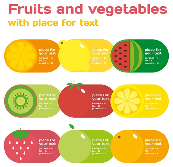 Infografías de jugos y verduras frescas . — Vector de stock