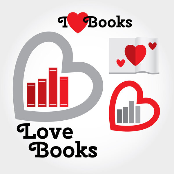 Знак с книгами и сердцами о любви к чтению
.