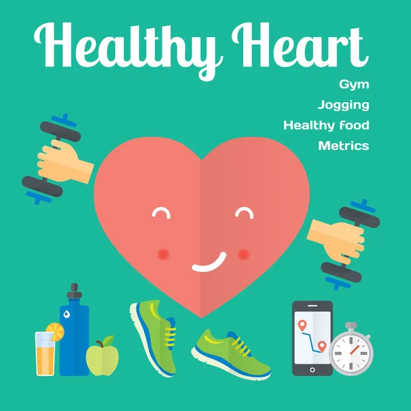 Піктограми здорового серця — стоковий вектор