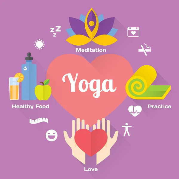 Conjunto de concepto Yoga . — Vector de stock