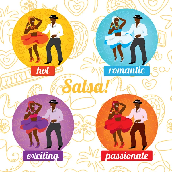 Affiche de danse de salsa pour la fête — Image vectorielle