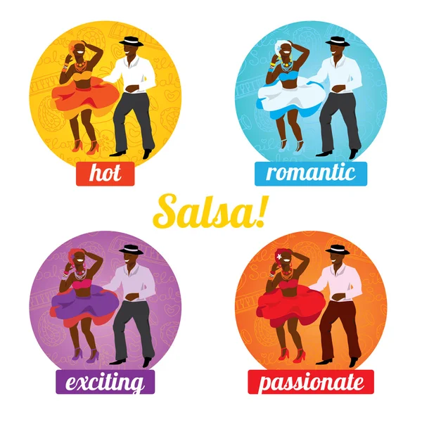 Salsa dancing poster for the party — Stock Vector