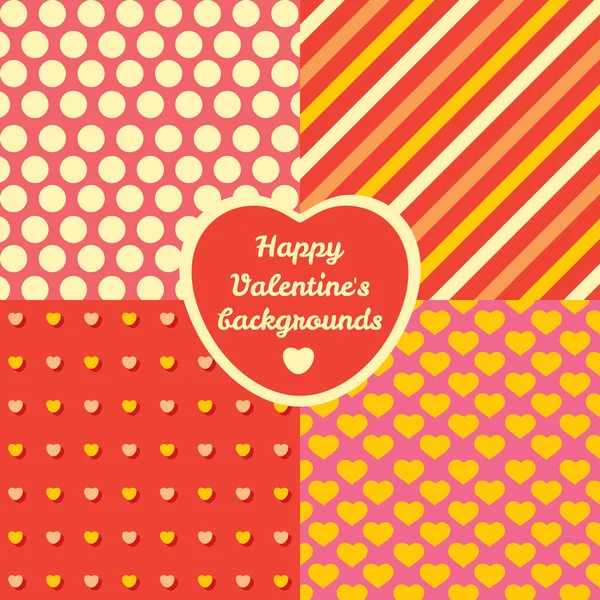 Valentine's Day ensemble de quatre motifs — Image vectorielle