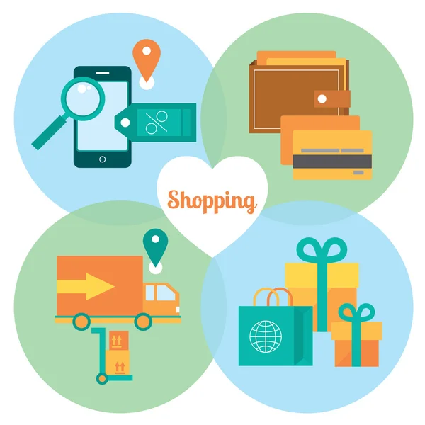 Set of shopping  icons — Stock Vector
