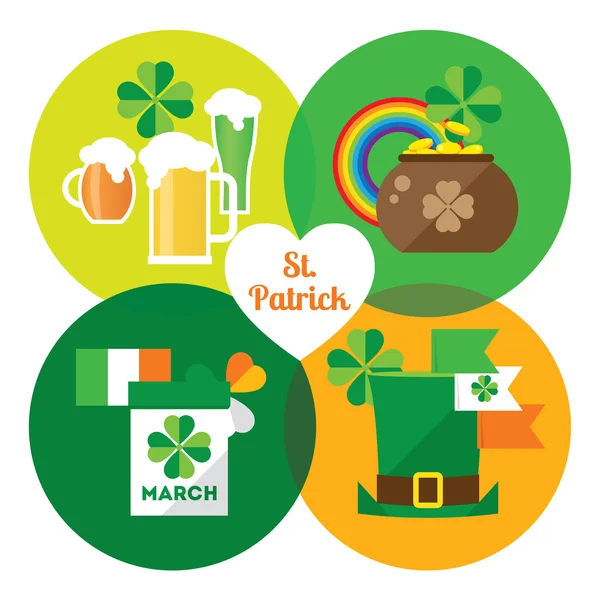 Happy St. Patrick's Day icons set — Stock Vector