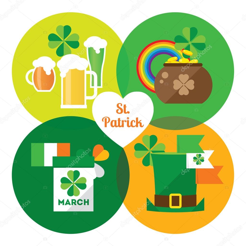 Happy St. Patrick's Day icons set