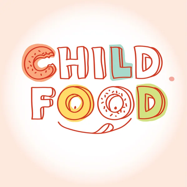 Lettering Child food — Stock Vector