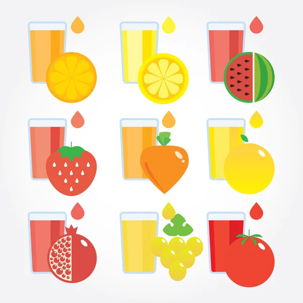 Ensemble de jus frais — Image vectorielle