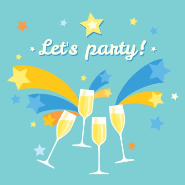 Dört şampanya bardağı.