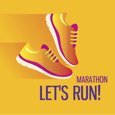 Jogging and running marathon concept clipart