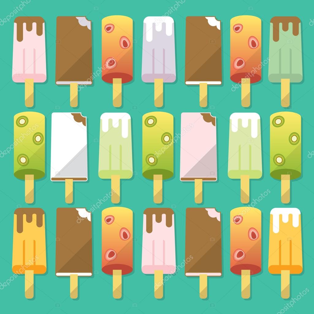 Collection of numbers ice-creams vector images