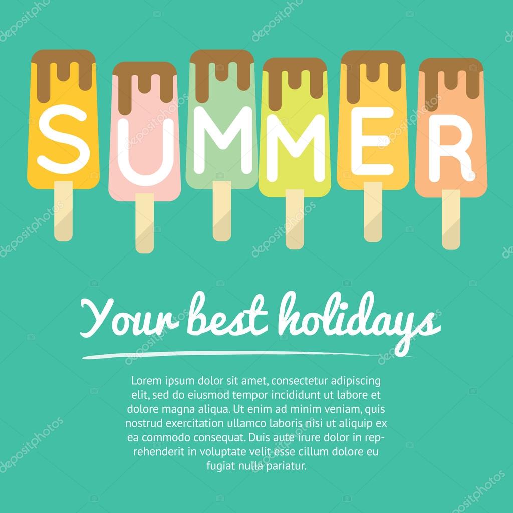 Collection of six ice-creams in chocolate vector images