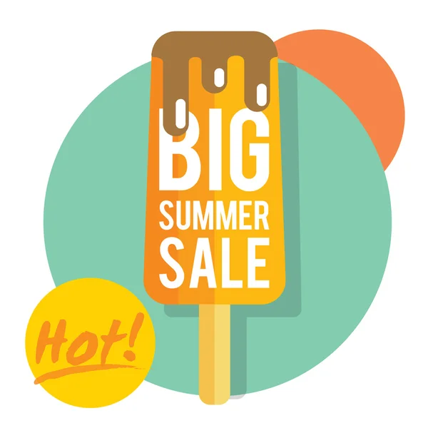 Template for summer sale with ice-cream — Stock Vector