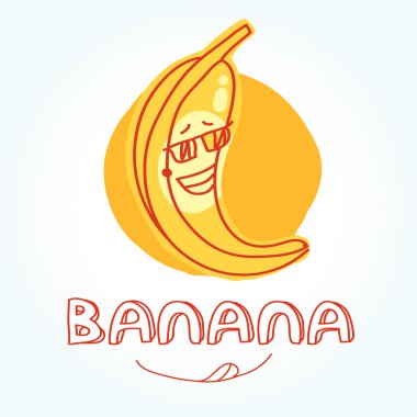 Banana in hand drawn style