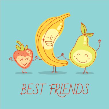 Strawberry, banana and pear