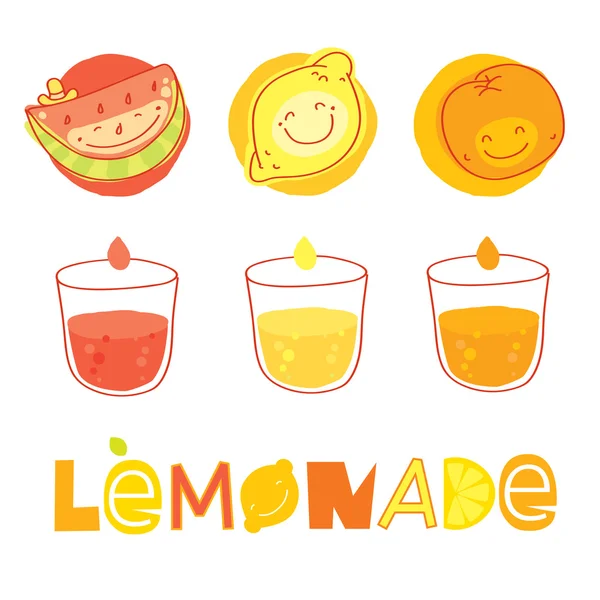 Lemonade elements set — Stock Vector