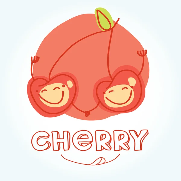 Cherry in hand drawn style — Stock Vector