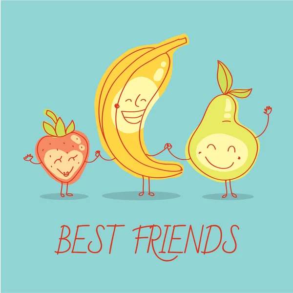 Strawberry, banana and pear — Stock Illustration Strawberry, banana and pear Stock Vector