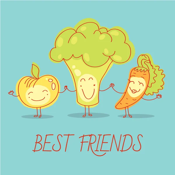 Apple, broccoli and carrot — Stock Illustration Apple, broccoli and carrot Vector Graphics
