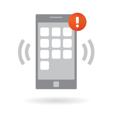 Alarm bildirimi ile cep telefonu. 