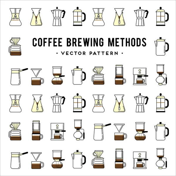 Café méthodes de brassage modèle . — Image vectorielle