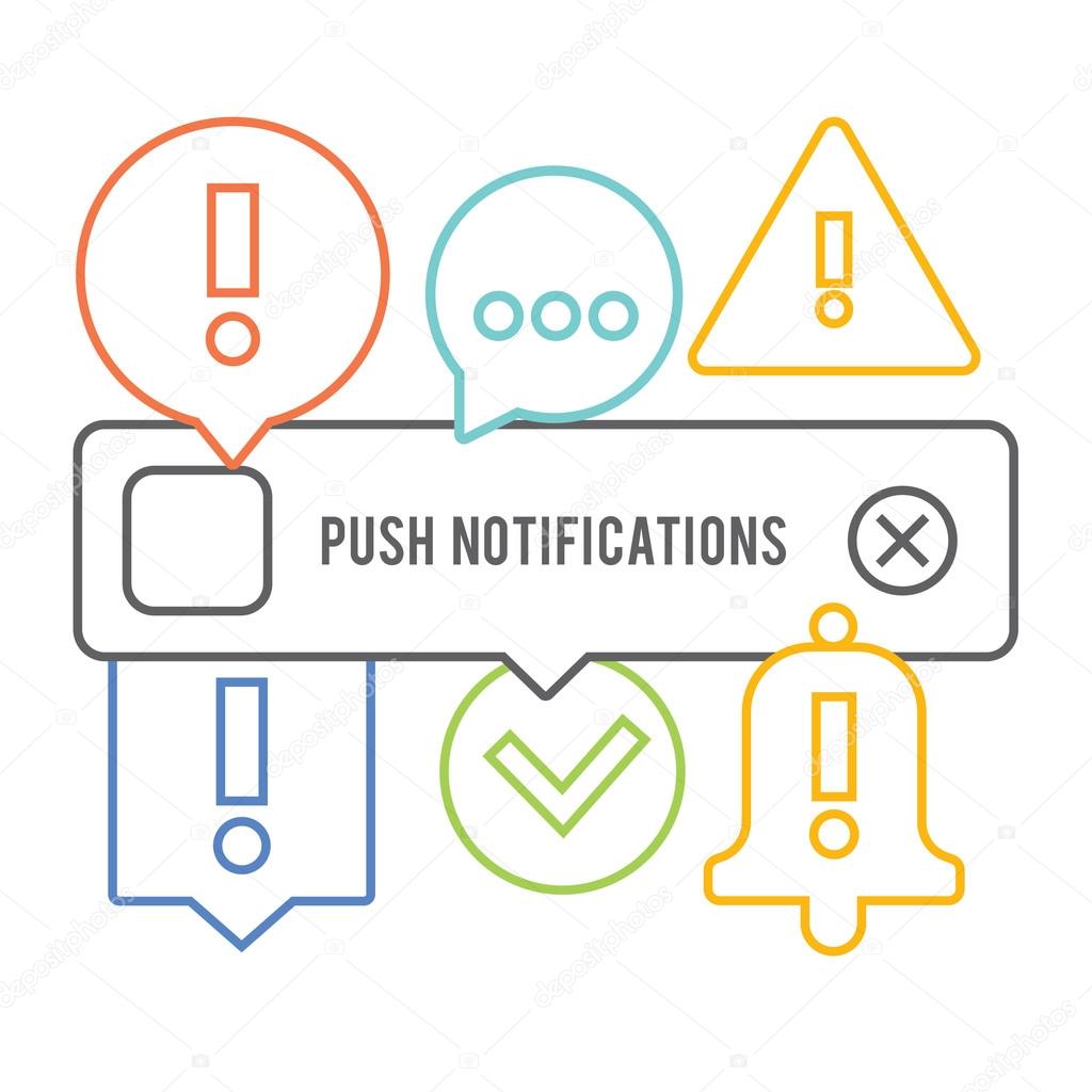 Push notifications elements set.