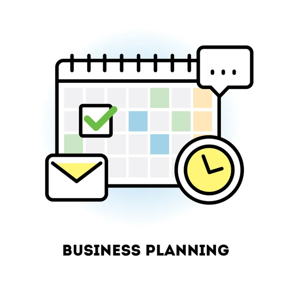 Ikone für Zeitmanagement und Geschäftsplanung — Stockvektor
