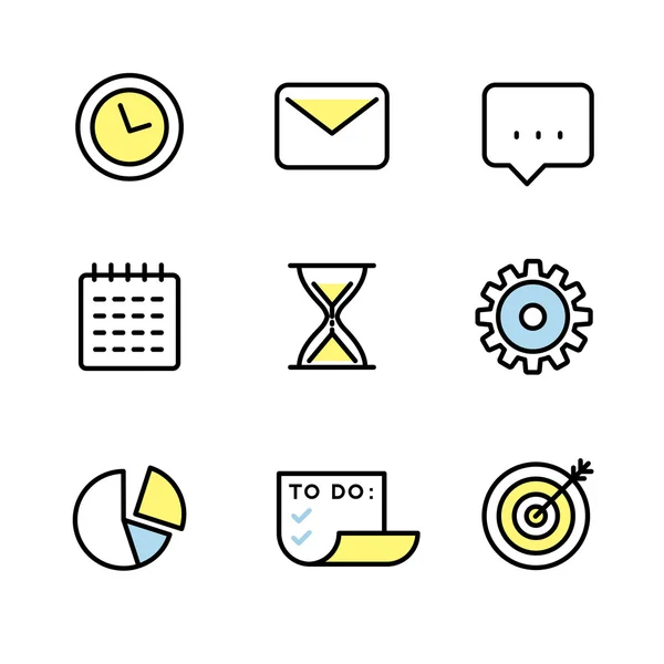 Icono de gestión del tiempo y planificación empresarial — Vector de stock