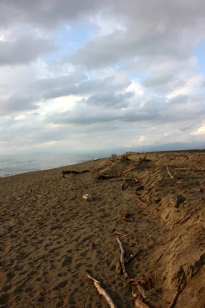 Corona Spiaggia Vacía Torre Del Lago Toscana Italia — Foto de Stock