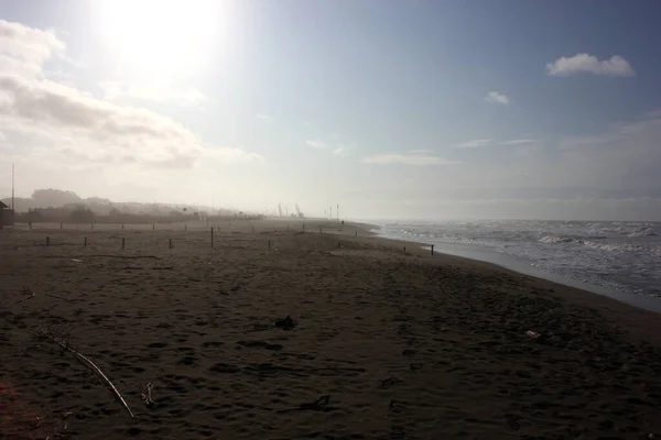 Corona Empty Spiaggia Forte Dei Marmi Toskana Italien — Stockfoto