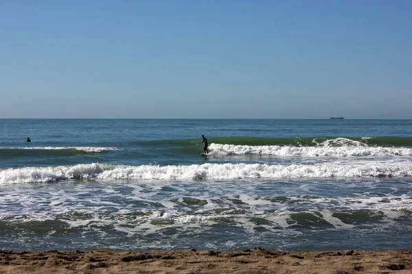 Surfing Corona Times Forte Dei Marmi Tuscany Italy — Stock Photo, Image